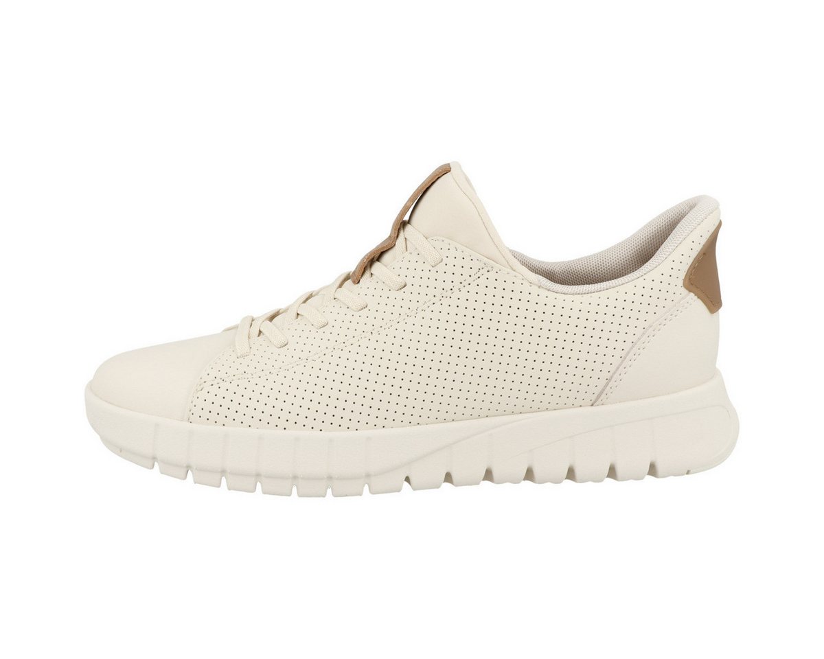 Geox D Flextride Plus Damen Sneaker Turnschuhe, Sportschuhe, Freizeitschuhe, Halbschuhe, Schnürschuhe (beige)