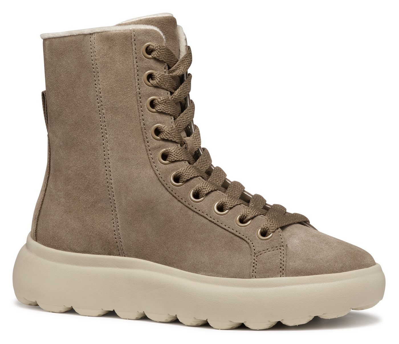 Geox D SPHERICA EC4.1 D Schnürboots Plateau Boot, Chunky Boot, Winterboot mit Warmfutter