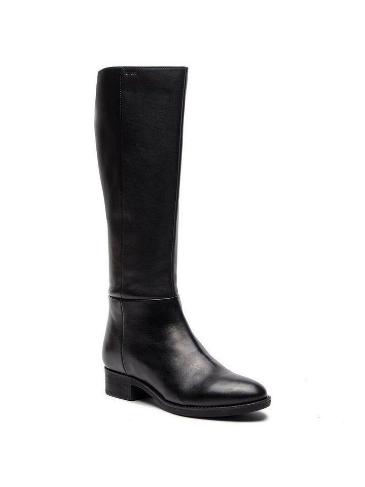 Geox Damen Reitstiefel D84G1D Schwarz Stiefel