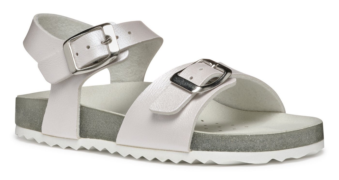 Geox J ADRIEL GIRL Sandale, Konfirmationsschuh, Kommunionschuh, Klettschuh mit dezentem Schimmer