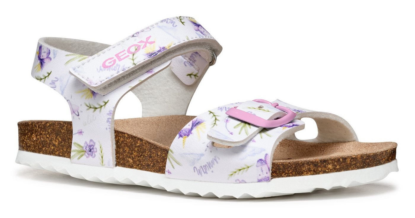 Geox J ADRIEL GIRL Sandale, Mädchen Sandale, Sommerschuh mit Fußbett