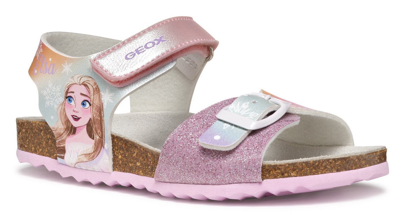 Geox J ADRIEL GIRL Sandale, Sommerschuh, Klettschuh mit Elsa-Motiv