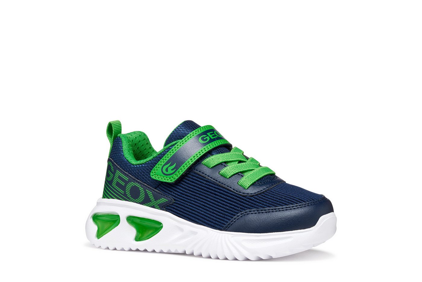 Geox J ASSISTER BOY Sneaker Klettschuh mit Blinkfunktion, Größenschablone zum Download