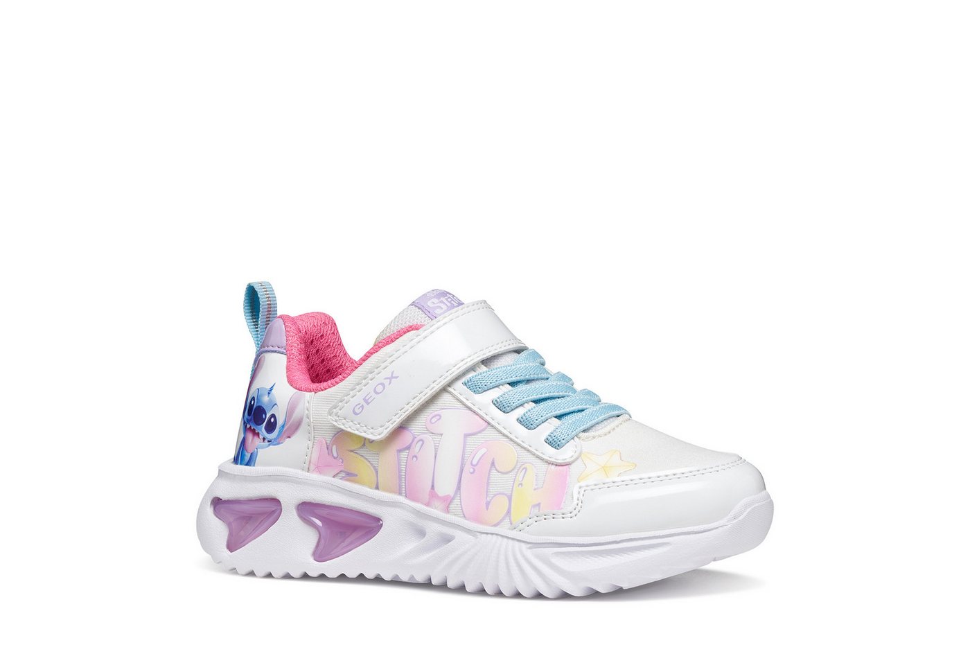 Geox J ASSISTER GIRL DISNEY - LILO & STITCH Sneaker Klettschuh mit Stitch-Motiv, Größenschablone zum Download