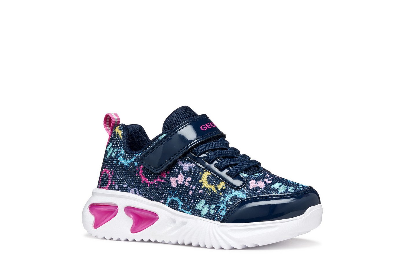 Geox J ASSISTER GIRL Sneaker Halbschuh mit Blinkfunktion, Größenschablone zum Download