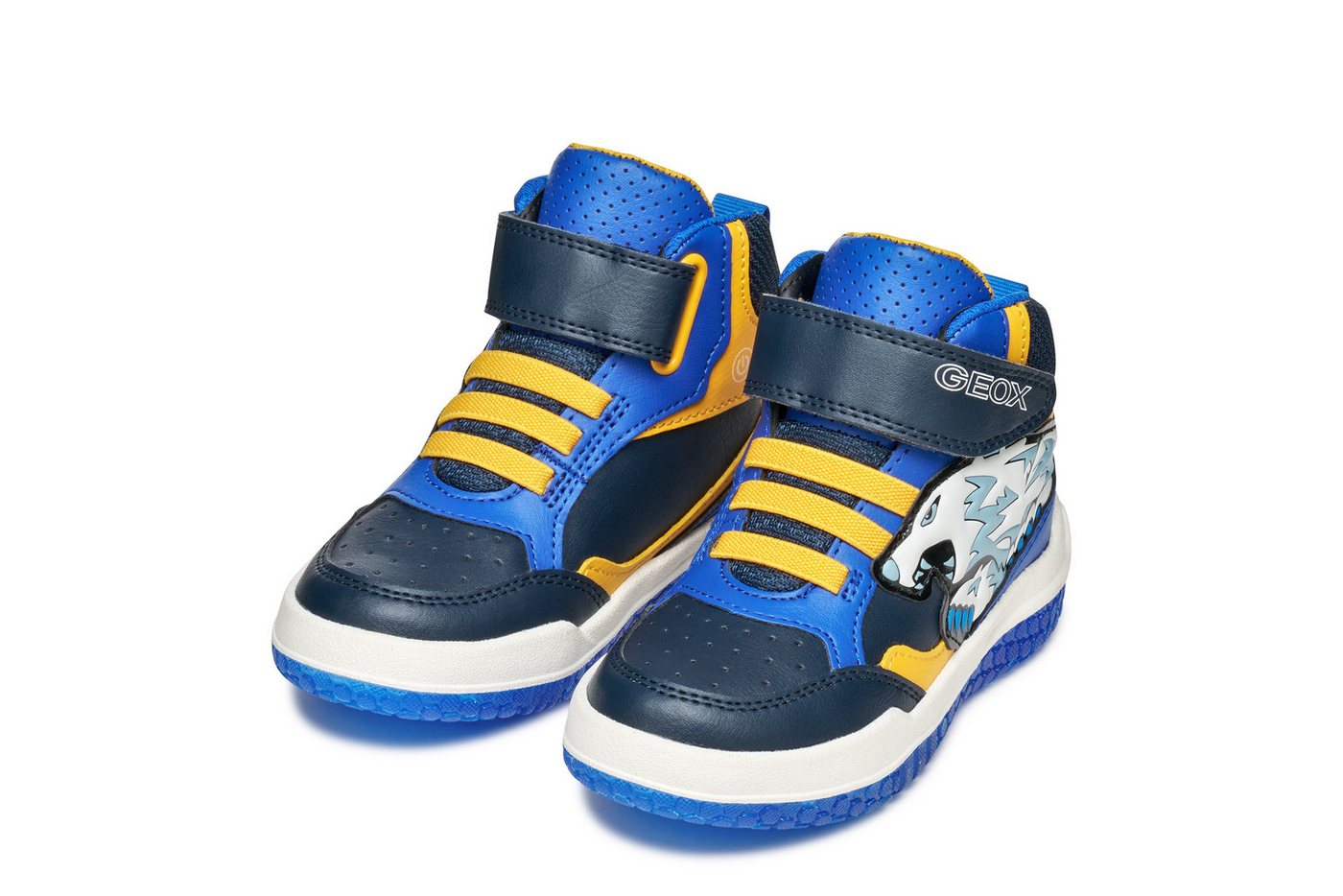Geox J BUZZERLIGHT BOY Blinkschuh Sneaker Schnürboots mit cooler Blinkfunktion, Größenschablone zum Download