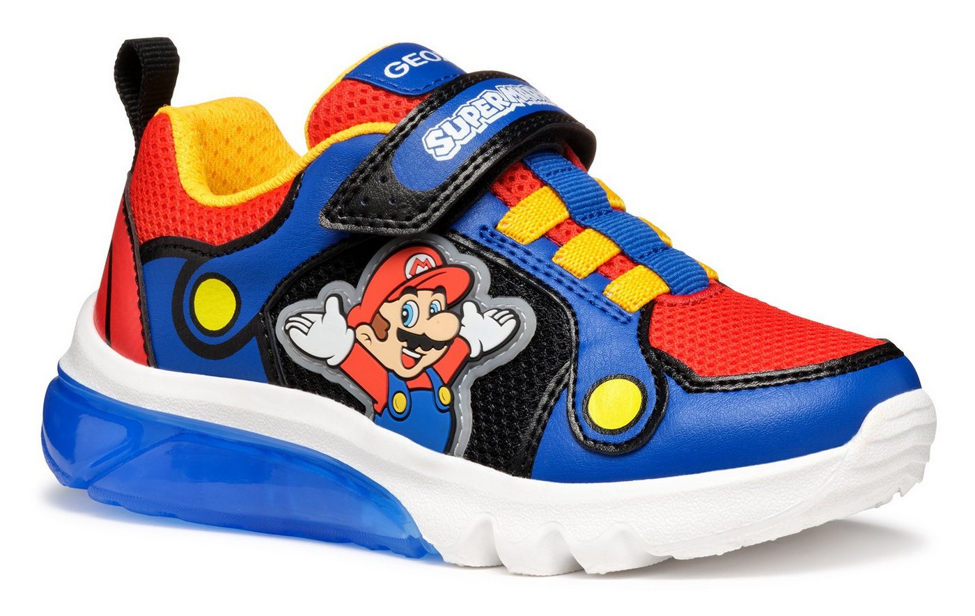 Geox J CIBERDRON BOY Blinkschuh Sneaker Retro Sneaker, Blinkschuh mit Super Mario Motiv