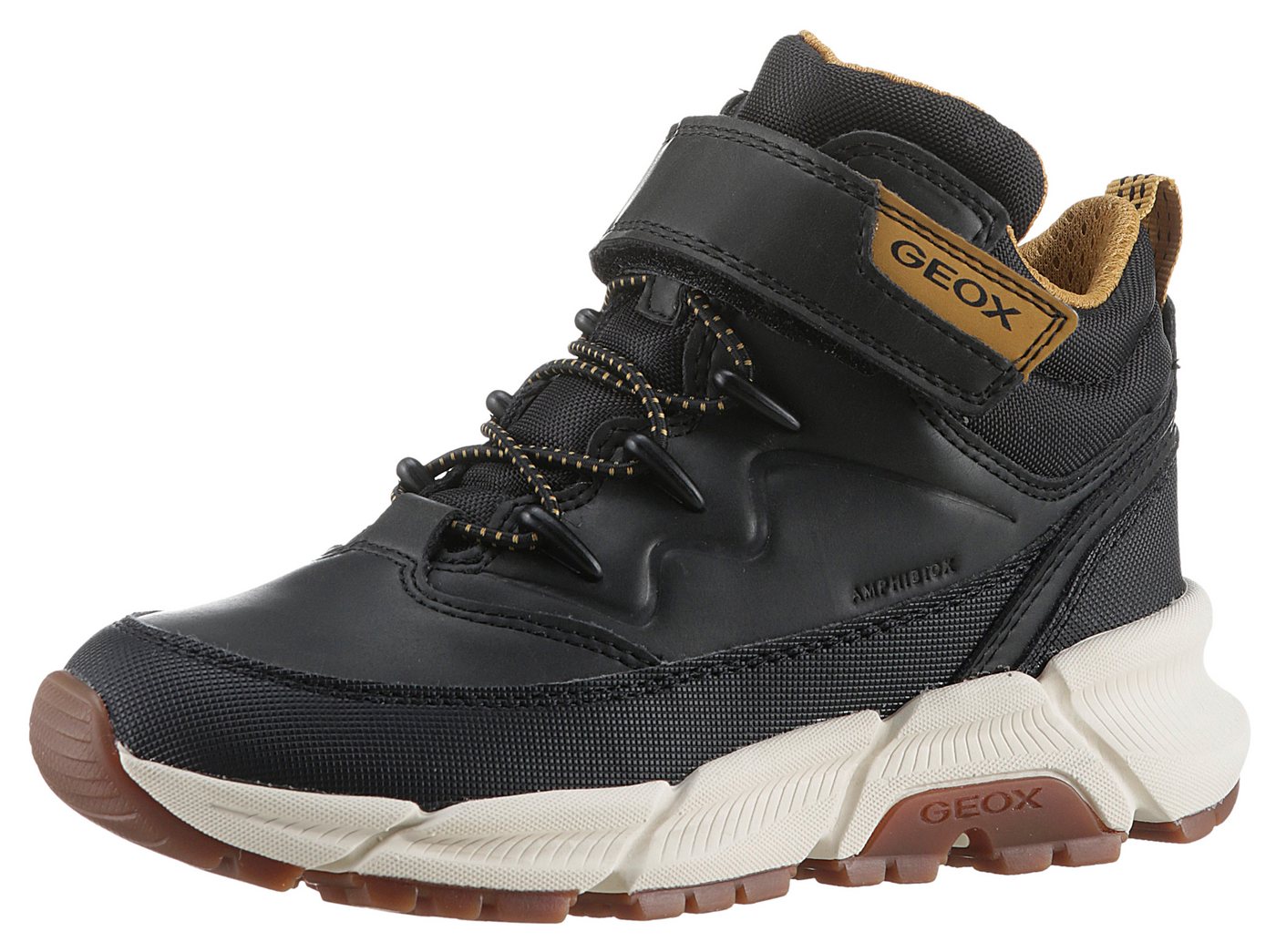 Geox J FLEXYPER PLUS BOY ABX Winterboots Sneaker mit Geox Spezial Membrane, Größenschablone zum Download (schwarz)