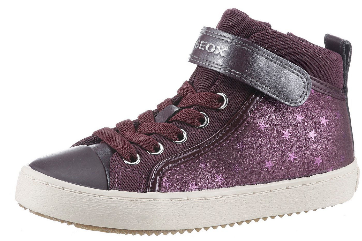 Geox J KALISPERA GIRL I Sneaker High Top Sneaker, Schnürboots, Freizeitschuh mit Gummizug