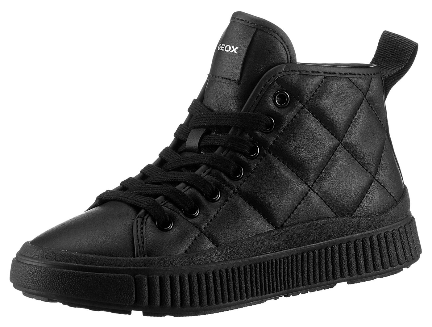 Geox J LAQUINNY GIRL B Sneaker High Top Sneaker, Schnürboots, Freizeitschuh mit Reißverschluss
