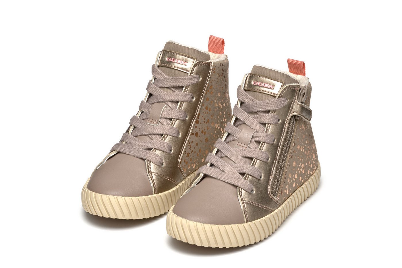 Geox J MIRROLESS GIRL Sneaker Schnürboots mit Warmfutter, Größenschablone zum Download