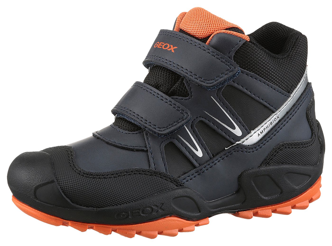 Geox J NEW SAVAGE BOY B ABX Winterstiefel Klettstiefel, Babystiefel Snowboots mit Reflektoren