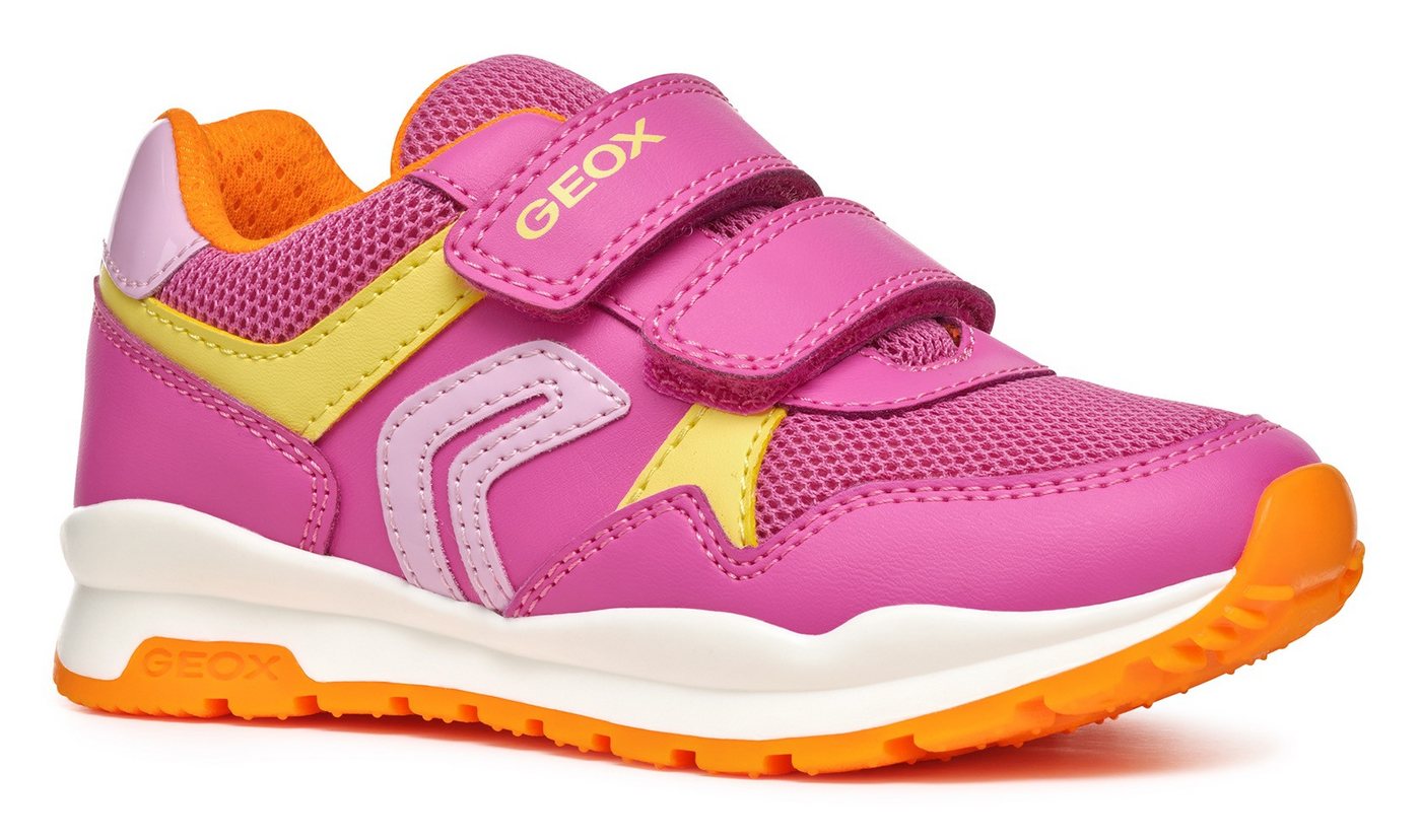 Geox J PAVEL GIRL Sneaker, Freizeitschuh, Klettschuh in bunter Farbkombination