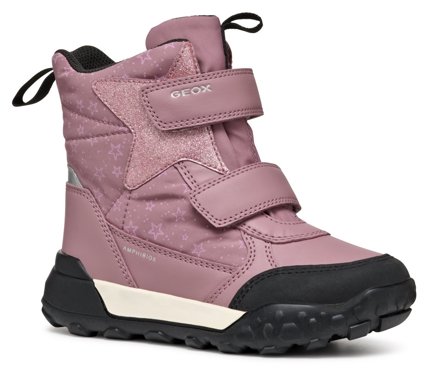 Geox J TREKKYUP GIRL B ABX Winterboots Klettstiefel, Snowboots, Winterstiefel mit Metallic Look
