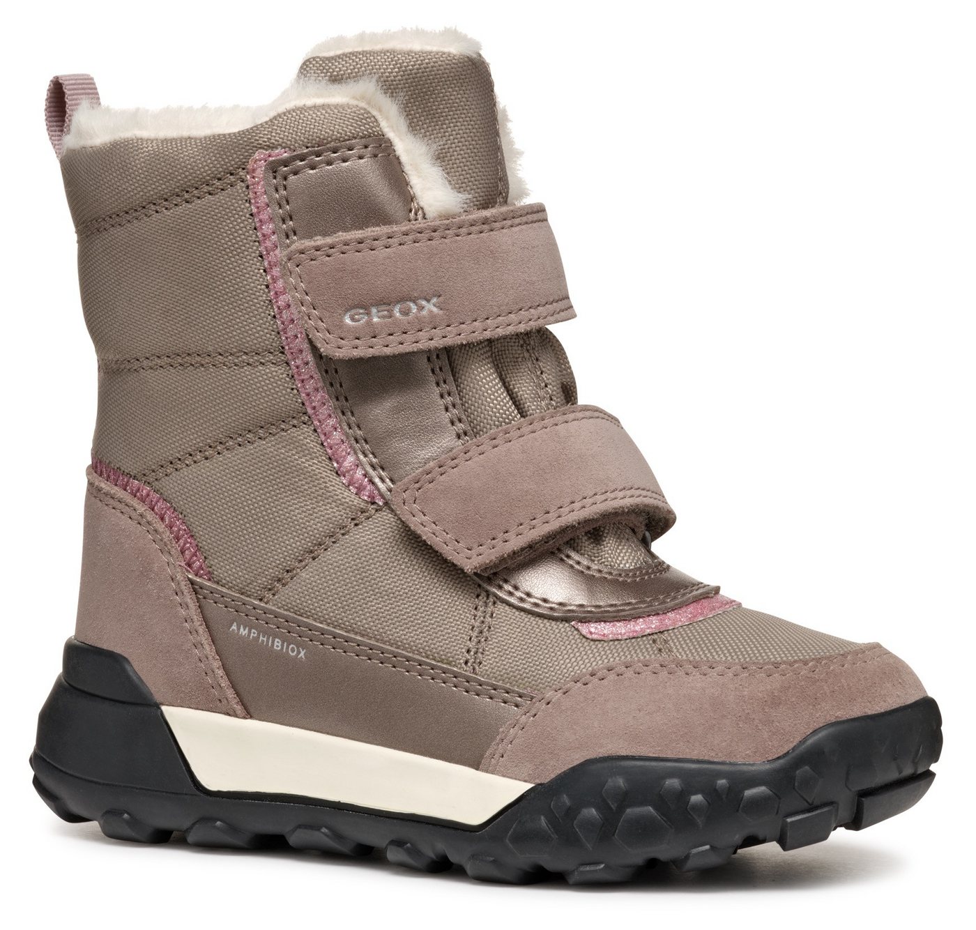 Geox J TREKKYUP GIRL B ABX Winterstiefel Klettstiefel, Snowboots, Winterstiefel mit Warmfutter