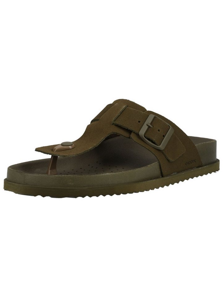 Geox Pantoletten Veloursleder Zehentrenner (Military)