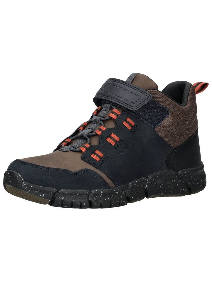 Geox Stiefelette Leder/Textil Schnürstiefelette (blau/braun)