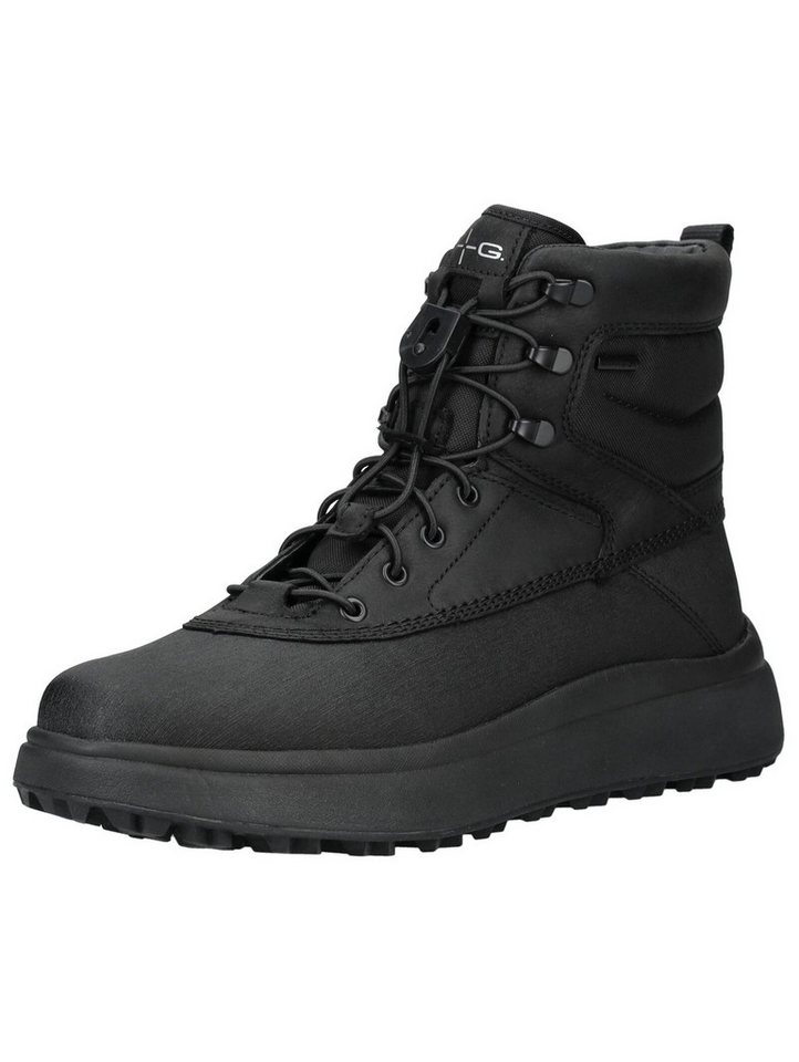 Geox Stiefelette Leder/Textil Schnürstiefelette (schwarz)