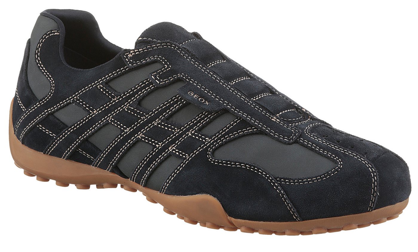 Geox U SNAKE ORIGINAL Slipper Sneaker mit Geox Spezial Membrane, Größenschablone zum Download (blau)