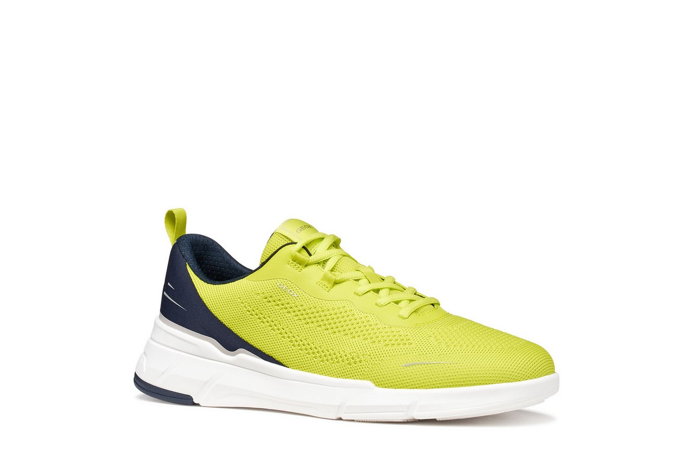 Geox U VITTOUR Sneaker Halbschuh, Freizeitschuh, Schnürer mit Kontrastbesatz (gelb/blau)