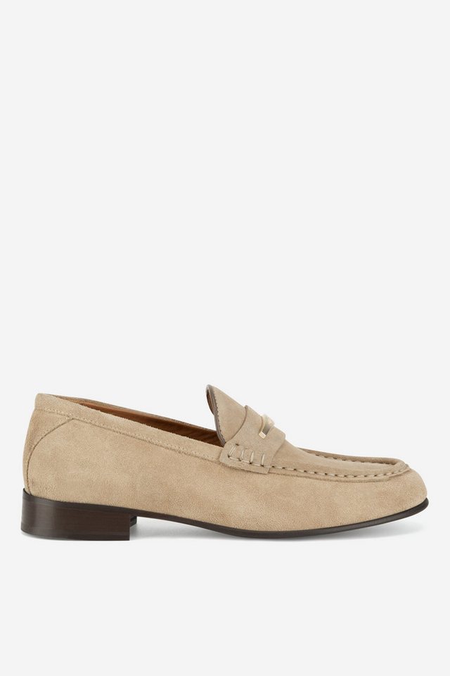 gino rossi ELYSE‑130 – Damen-Mokassins aus Veloursleder Beige Mokassin Leicht, weich, klassisch