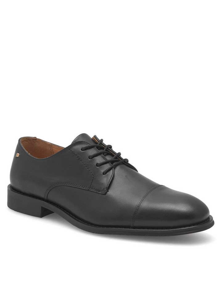 gino rossi FABIO‑03 124AM – Herren-Lederschnürschuhe Schwarz Schnürschuh Klassische Schnürung, elegantes Design