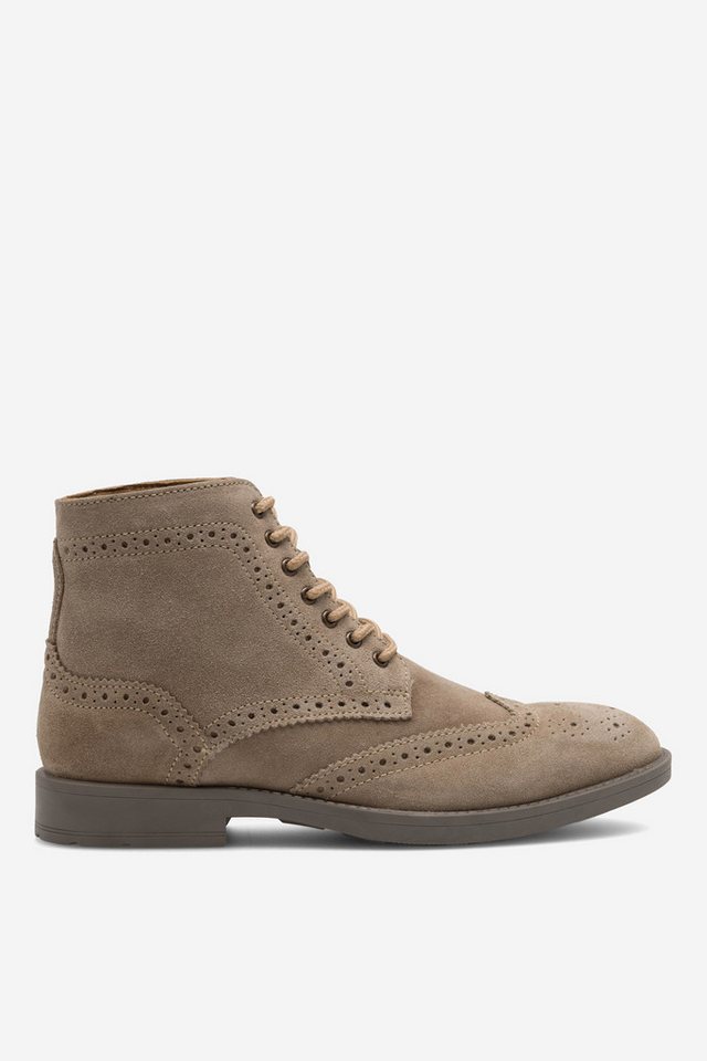 gino rossi JERSAY‑19 MI25 Herren-Schnürstiefel aus Veloursleder Beige Stiefel Veloursleder, klassische Schnürung, stabil