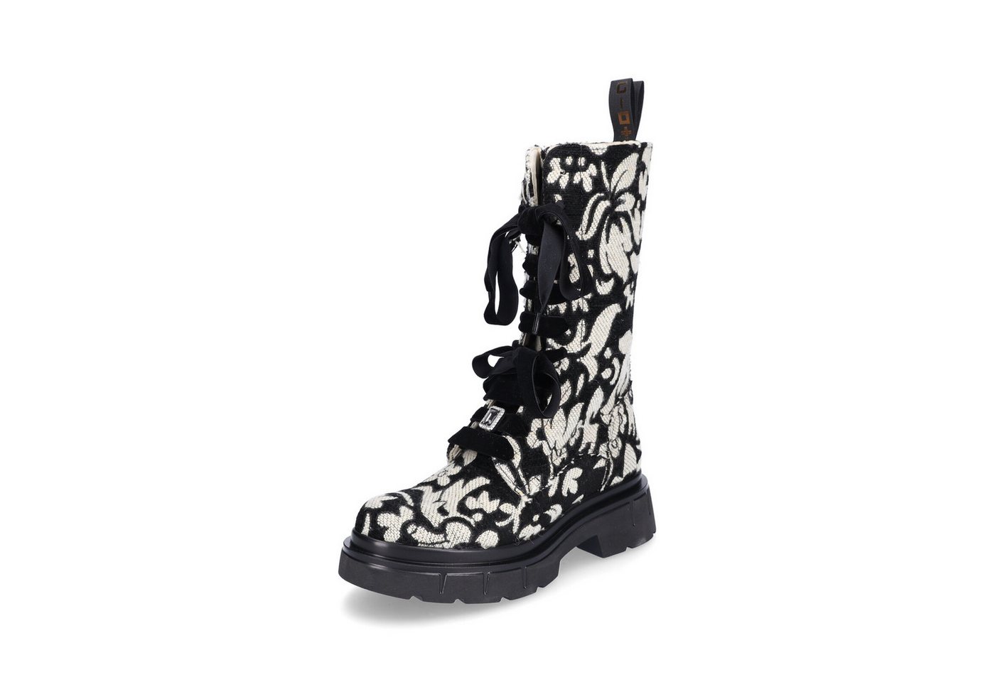 Gio+ Damen Halbschaftstiefel schwarz weiß Stiefel