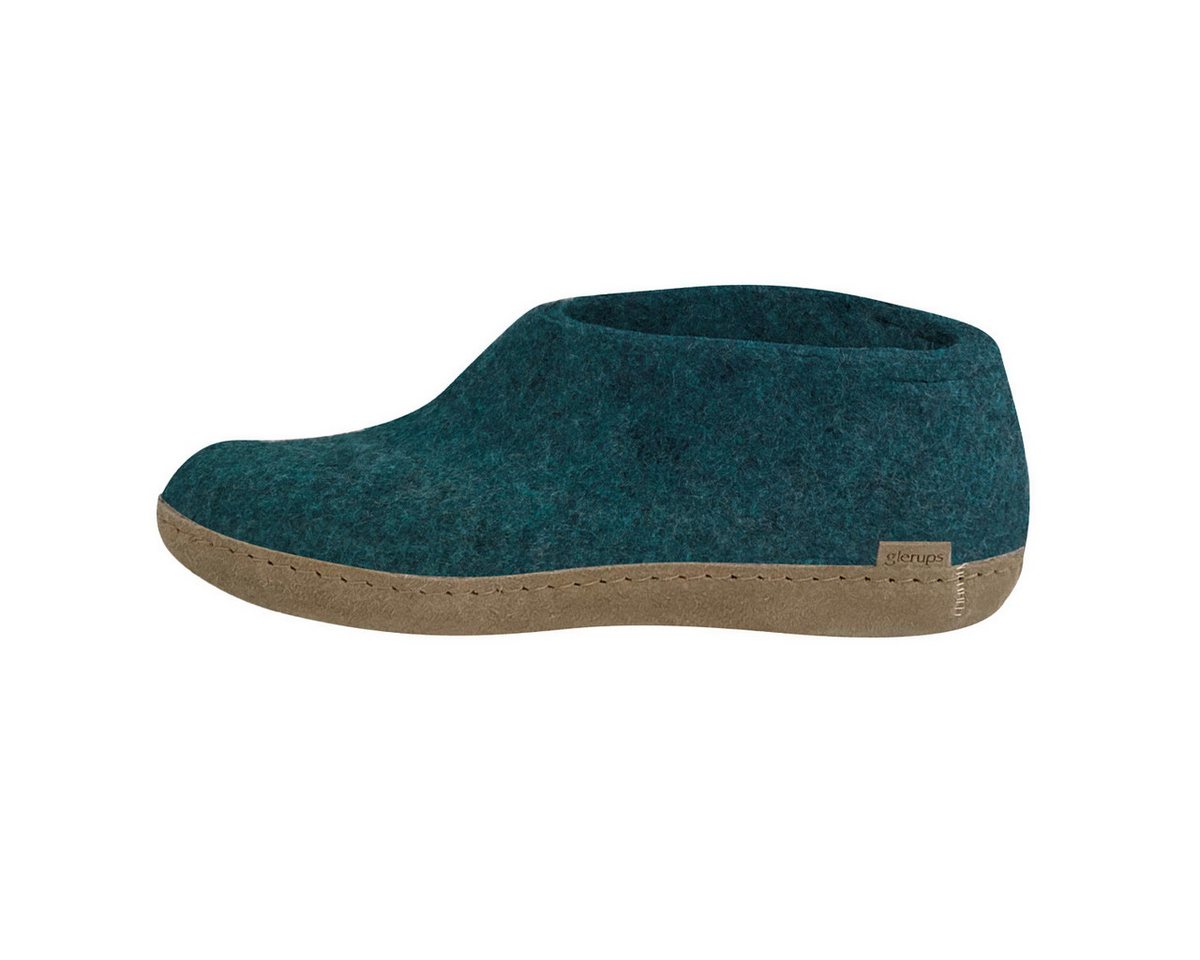glerups dk Ledersohle Hausschuh (1-tlg) Hausschuh - Aus 100% reiner Naturwolle, Schützt vor Geruch