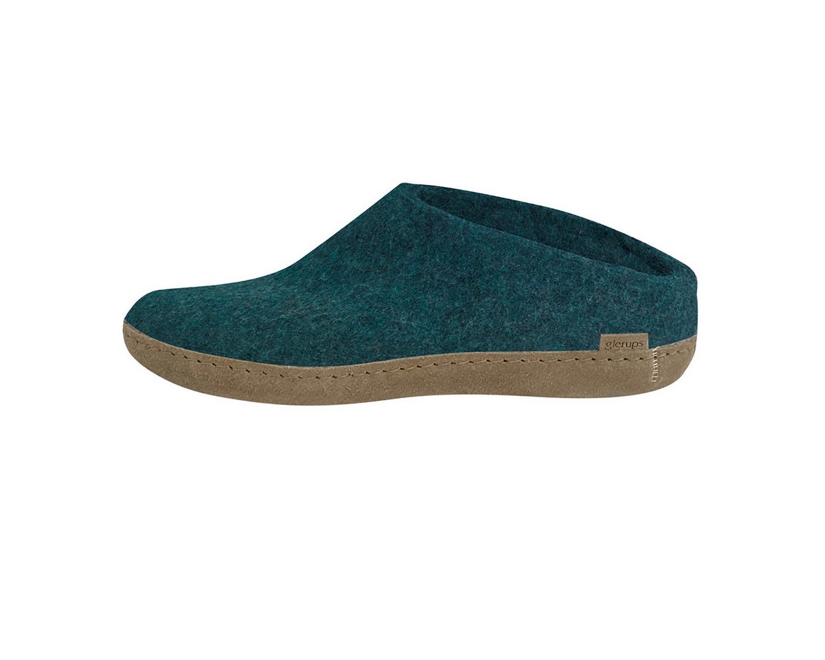 glerups dk Ledersohle Pantoffel (1-tlg) Pantoffeln - Aus 100% reiner Naturwolle, Schützt vor Geruch