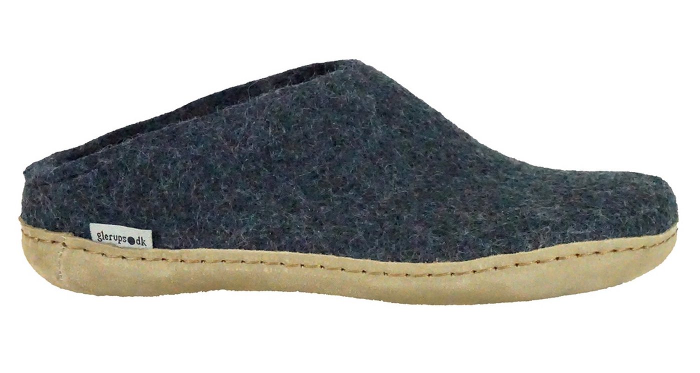 glerups dk Modell B Filzpantoffel Ledersohle Pantoffel antibakteriell, atmungsaktiv, hautschonend, geruchsneutral