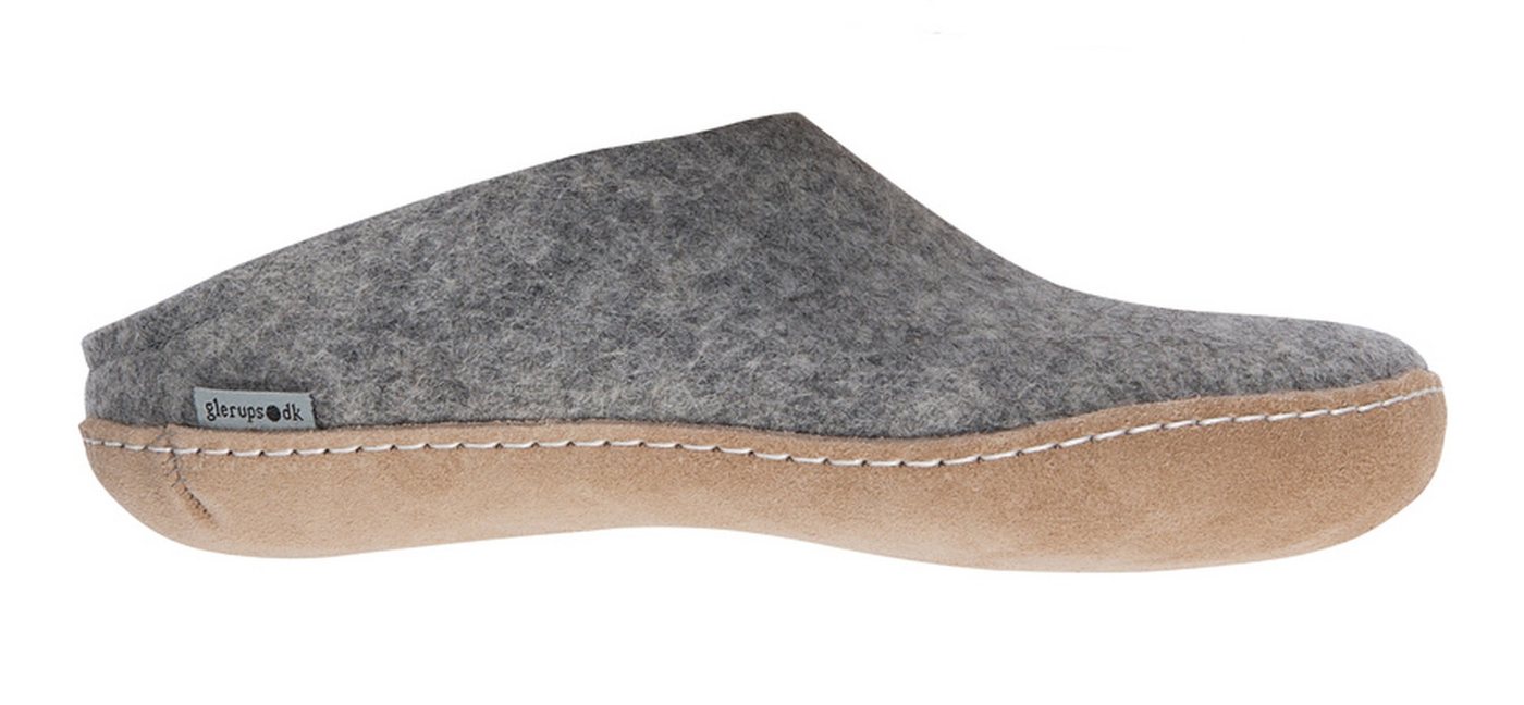glerups dk Modell B Filzpantoffel Ledersohle Pantoffel antibakteriell, atmungsaktiv, hautschonend, geruchsneutral
