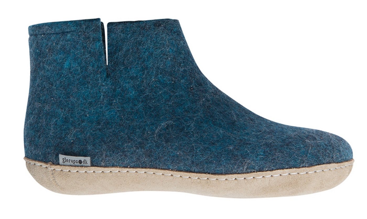 glerups dk Modell G Filzstiefel Ledersohle Hausschuh