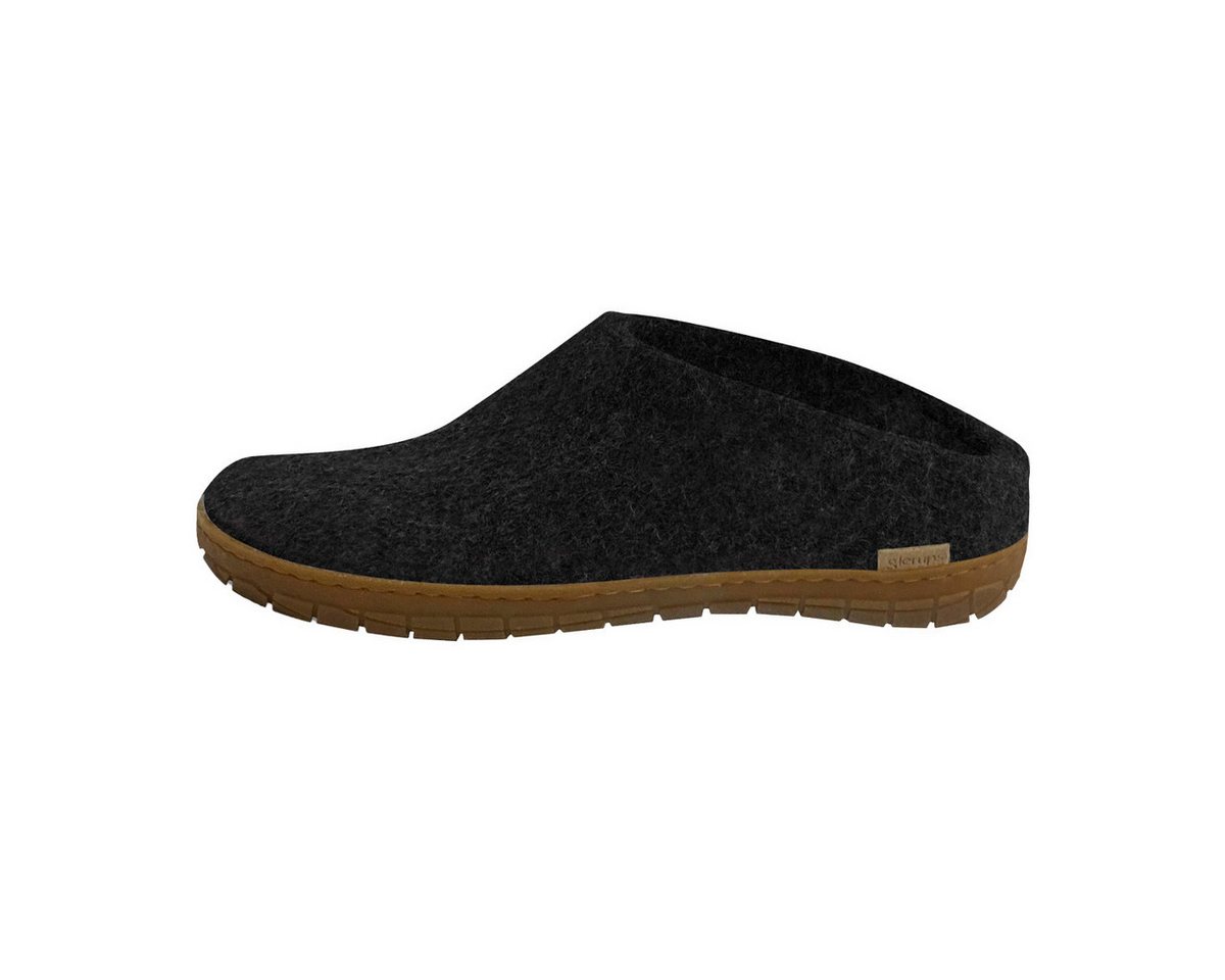 glerups dk Naturkautschuksohle Pantoffel (1-tlg) Pantoffeln - Aus 100% reiner Naturwolle, Schützt vor Geruch (grau)