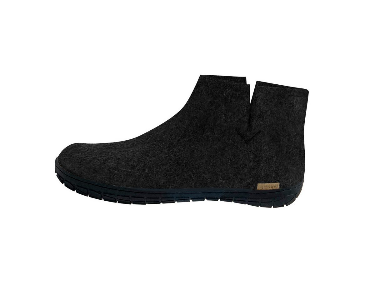 glerups dk Naturkautschuksohle Schwarz Hausschuh (1-tlg) Boots - Natürliches Material, Schützt vor Geruch, Bequem und weich