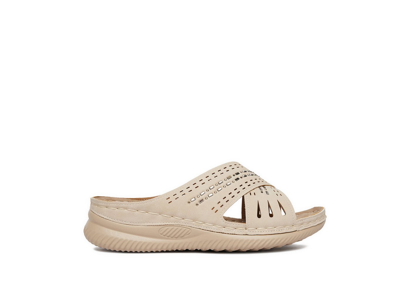 Go Soft Damen-Flip-Flops, Beige Badepantolette