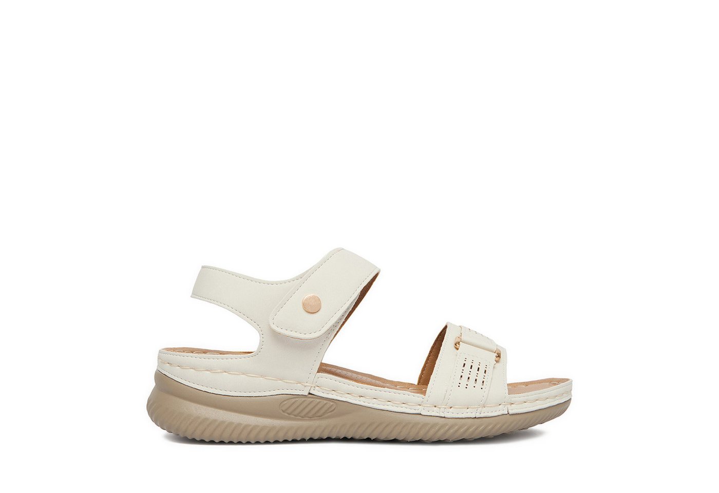 Go Soft Damen-Sandalen Creme Sandale