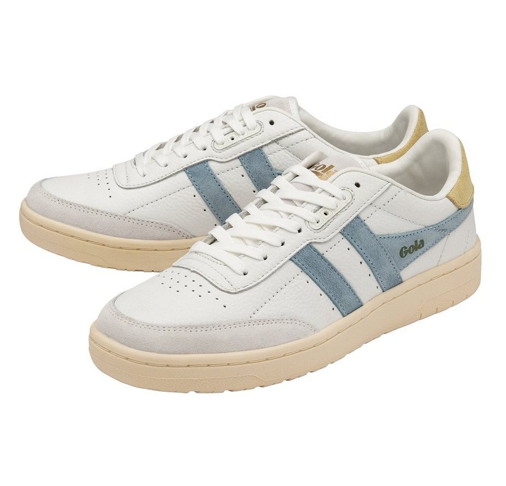 Gola Falcon Leder weiss/eisblau/gelb Damen Sneaker