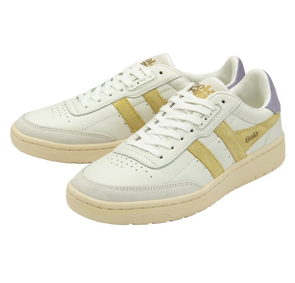 Gola Falcon Leder weiss/gelb/lavendel Damen Sneaker