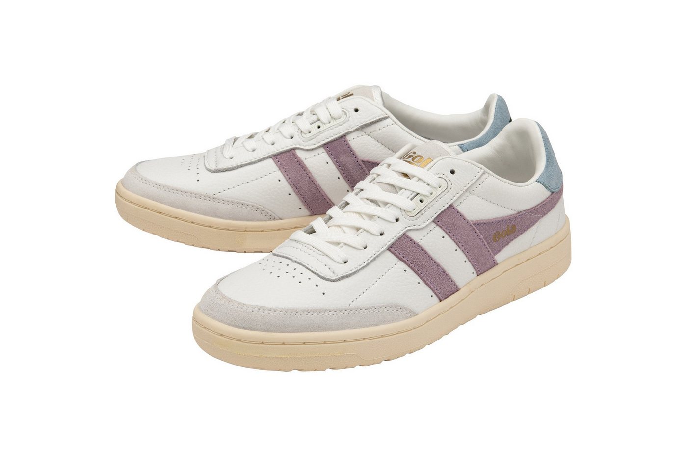 Gola Falcon Leder weiss/lily/hellblau Damen Sneaker