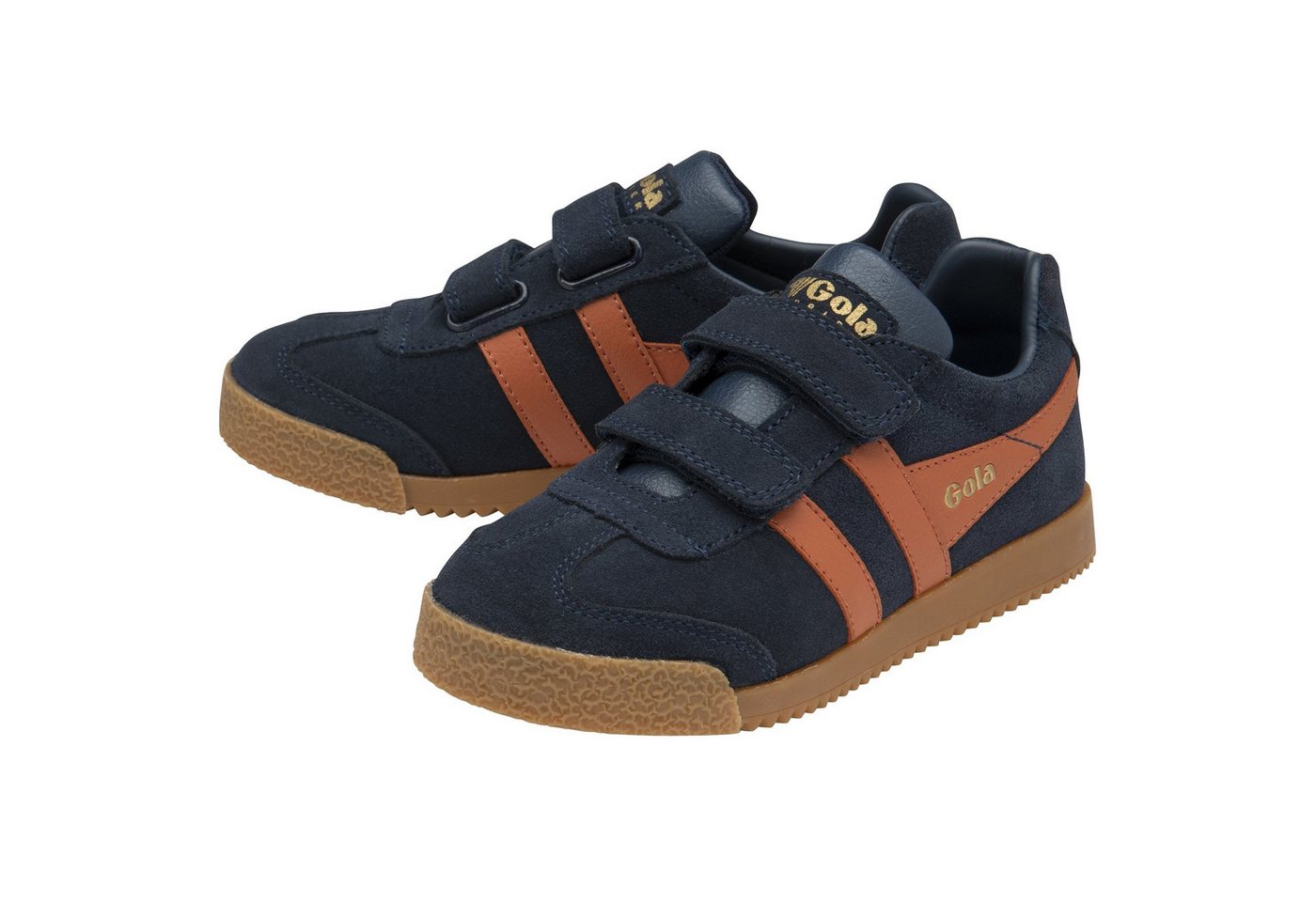 Gola Harrier 2025 (Wildleder,Klettverschluss) navyblau/orange Kinder Sneaker