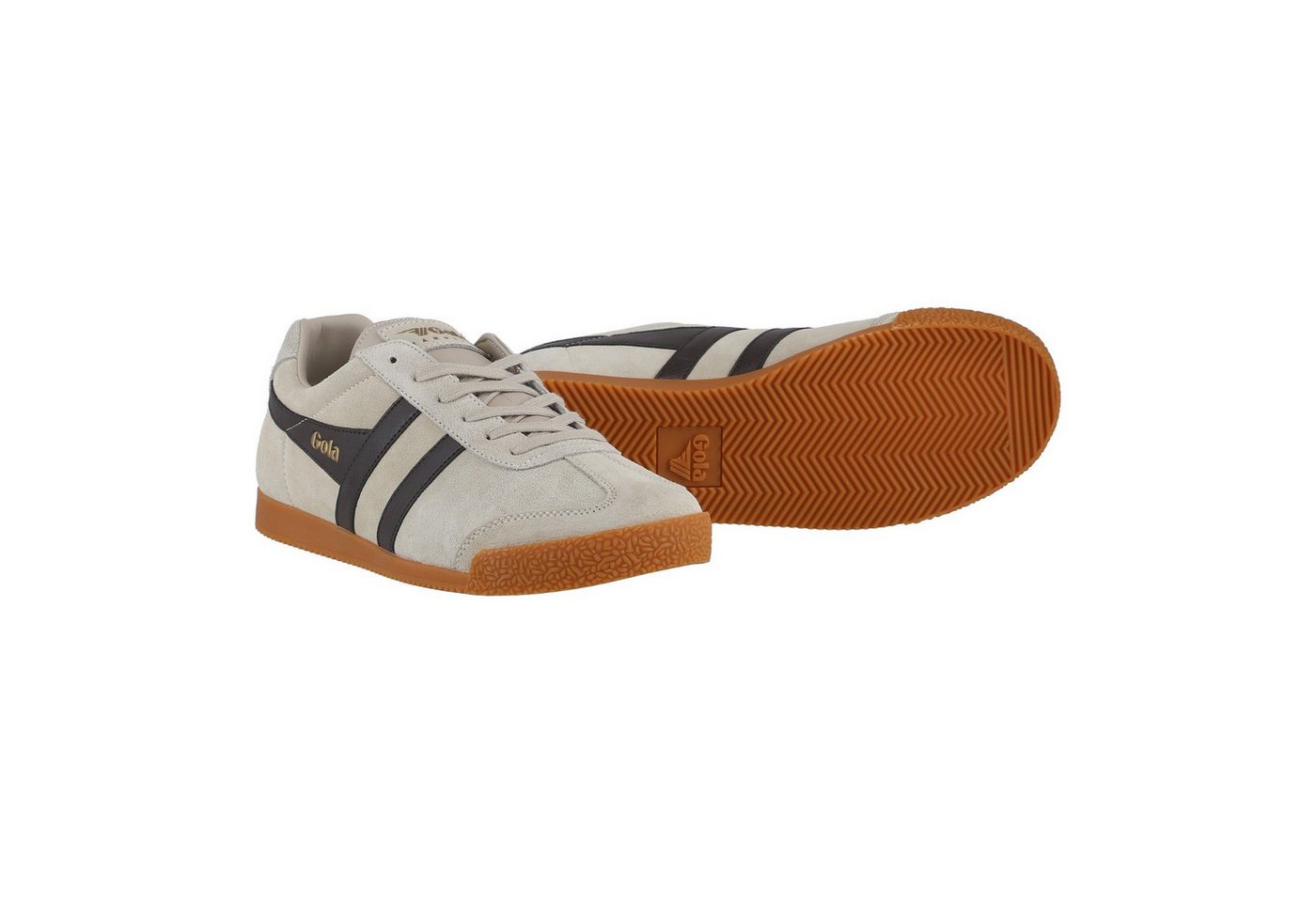 Gola Harrier Suede-Leder hellgrau/dunkelbraun/hellgrau Herren Sneaker