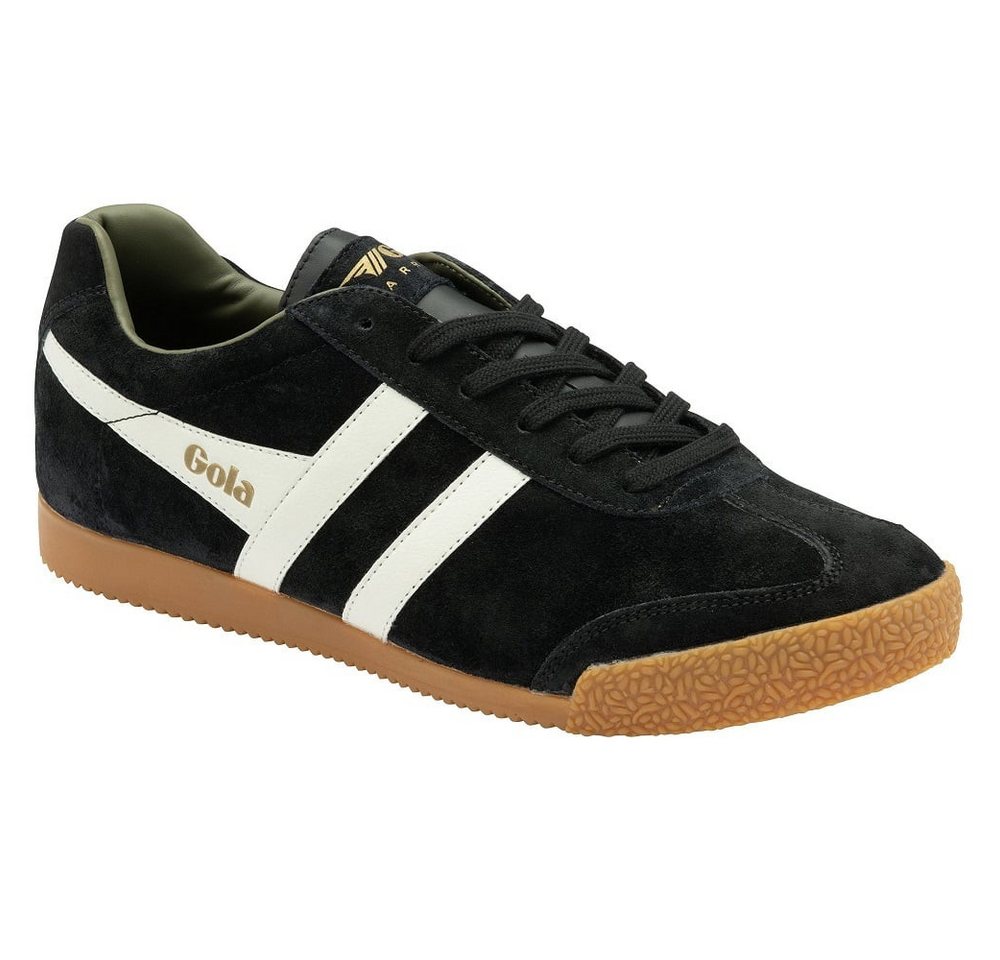 Gola Harrier Suede-Leder schwarz/weiss/khaki Herren Sneaker