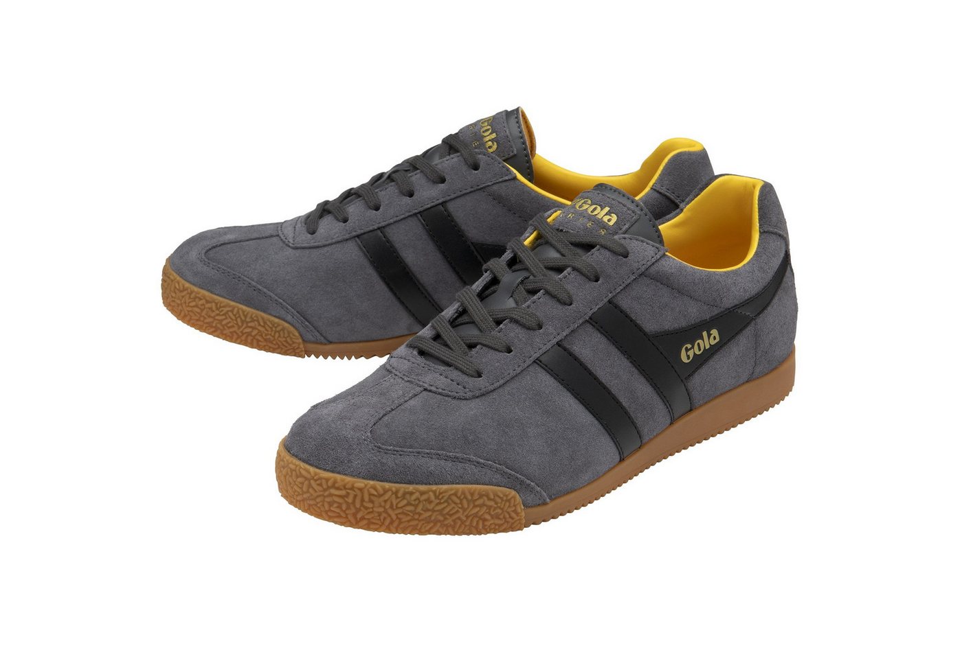 Gola Harrier Suede-Leder shadowgrau/schwarz/gelb Herren Sneaker
