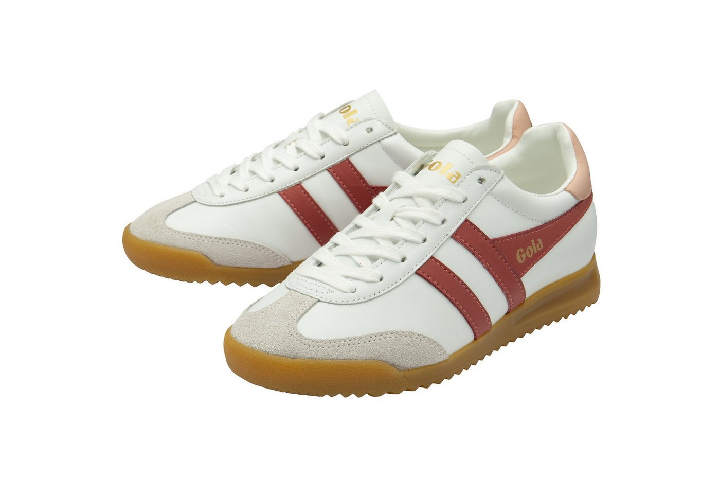 Gola Torpedo Leder 2025 weiss/braun/rosa Damen Sneaker