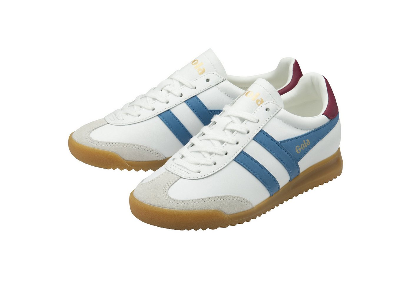 Gola Torpedo Leder 2025 weiss/hellblau/kirschrot Damen Sneaker