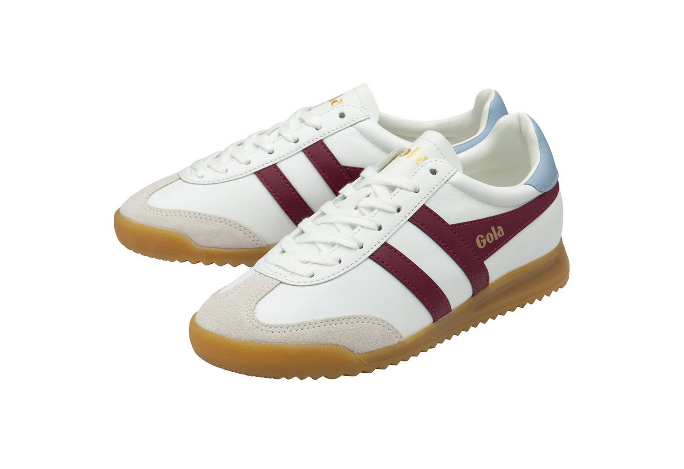 Gola Torpedo Leder 2025 weiss/kirschrot/himmelblau Damen Sneaker