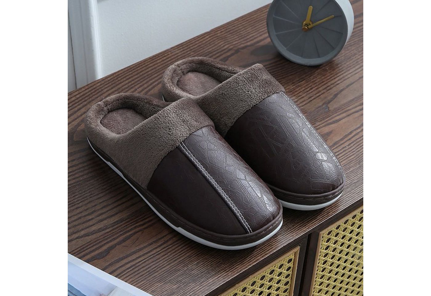 GOLDEN Damen Herren Komfort Memory Foam Hausschuhe Damen Plüsch Fleece Plüsch Hausschuhe