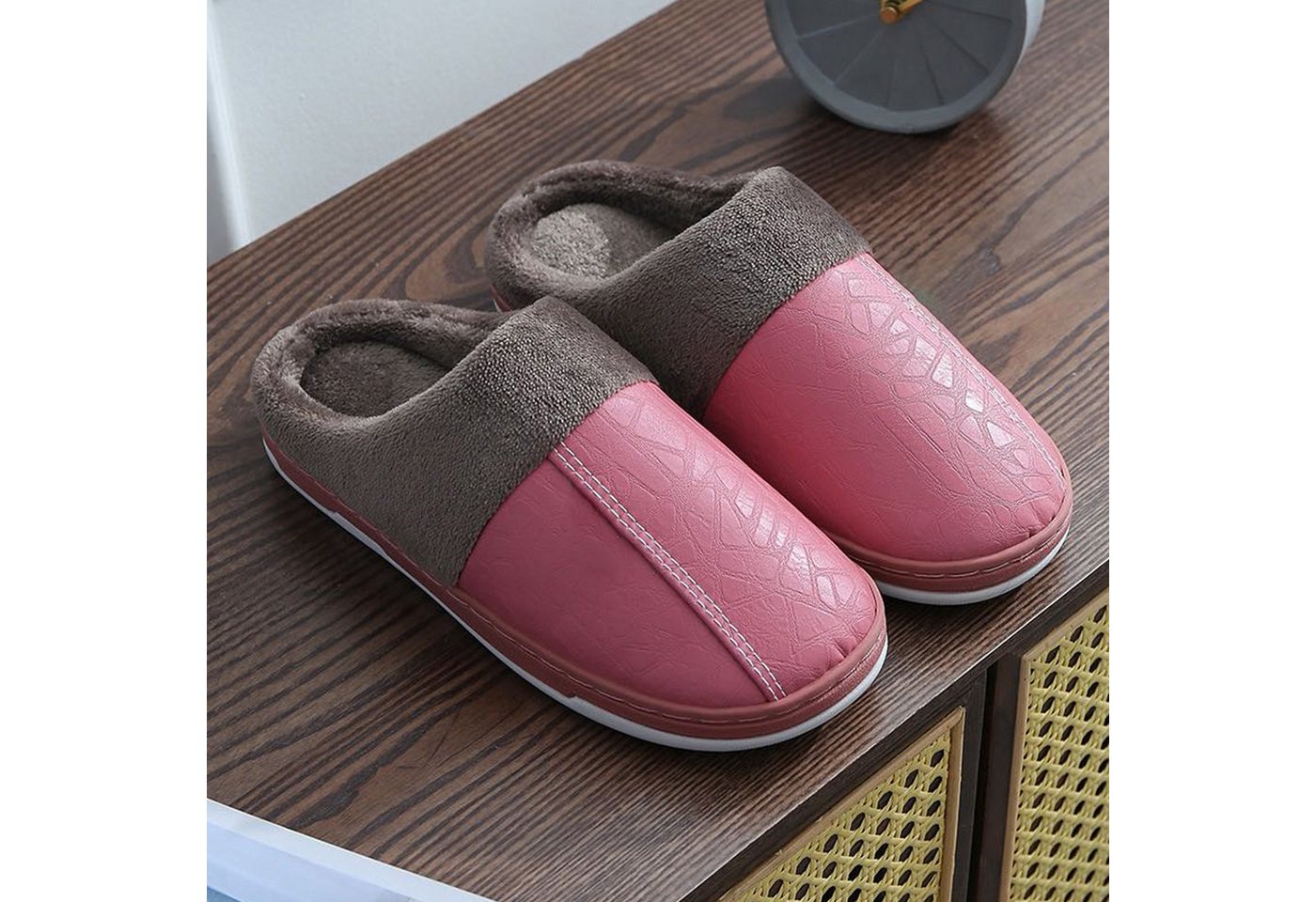 GOLDEN Damen Herren Komfort Memory Foam Hausschuhe Damen Plüsch Fleece Plüsch Hausschuhe