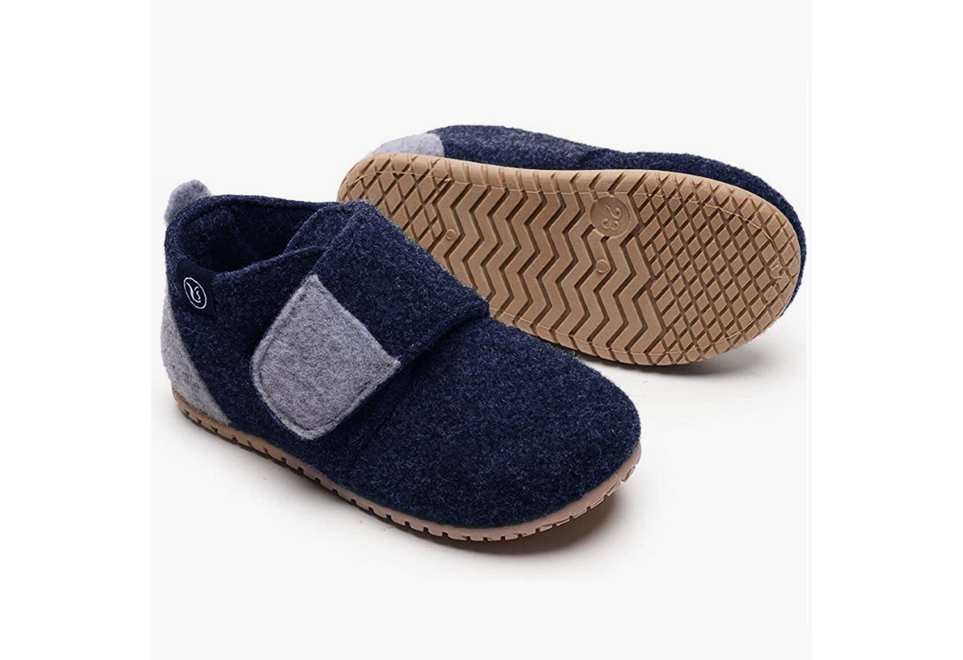 GOLDEN Hausschuhe Kinder Mädchen Junge Wärme Leicht Klettverschluss Plüsch Hausschuhe (blau)